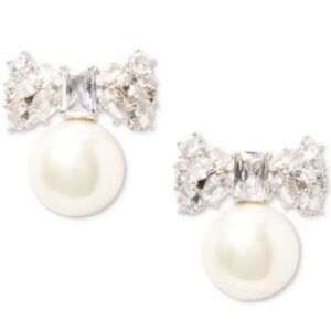 $68 Kate Spade Wrapped in a Bow & Imitation Pearl Statement Stud Earrings